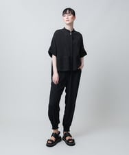 RHBJB23590 HIROKO KOSHINO(ヒロココシノ) タックジャガードストライプブラウス /日本製 ホワイト