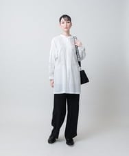 RHBJE21790 HIROKO KOSHINO(ヒロココシノ) アラベスクコード刺繍コットンブラウス/洗える アイボリー
