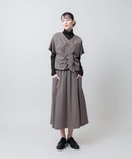 RHBJE23490 HIROKO KOSHINO(ヒロココシノ) エアリーチェック立体ドレープブラウス/日本製/洗える ベージュ