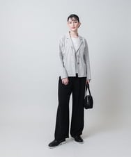 RHBJE26690 HIROKO KOSHINO(ヒロココシノ) 先染めストライプデザインジャケット /日本製/洗える ベージュ