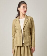 RHBJE26690 HIROKO KOSHINO(ヒロココシノ) 先染めストライプデザインジャケット /日本製/洗える ベージュ
