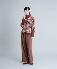 RHBJQ08490 HIROKO KOSHINO(ヒロココシノ) 【洗える/日本製】グラフィック楊柳プリントブラウス オレンジ
