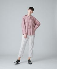 RHBJT06490 HIROKO KOSHINO(ヒロココシノ) 【洗える/日本製】変形フリルデザインブラウス ピンク