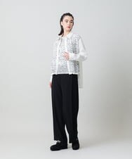 RHBLD18630 HIROKO KOSHINO(ヒロココシノ) ボタニカルエンブロイダリーレースブラウス /日本製/洗える ホワイト