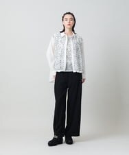 RHBLD18630 HIROKO KOSHINO(ヒロココシノ) ボタニカルエンブロイダリーレースブラウス /日本製/洗える ホワイト