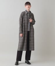 RHBVF02120 HIROKO KOSHINO(ヒロココシノ) チェックシャツワンピース/日本製 グレー系チェック