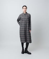 RHBVF02120 HIROKO KOSHINO(ヒロココシノ) チェックシャツワンピース/日本製 レッド系チェック