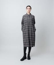 RHBVF02120 HIROKO KOSHINO(ヒロココシノ) チェックシャツワンピース/日本製 レッド系チェック