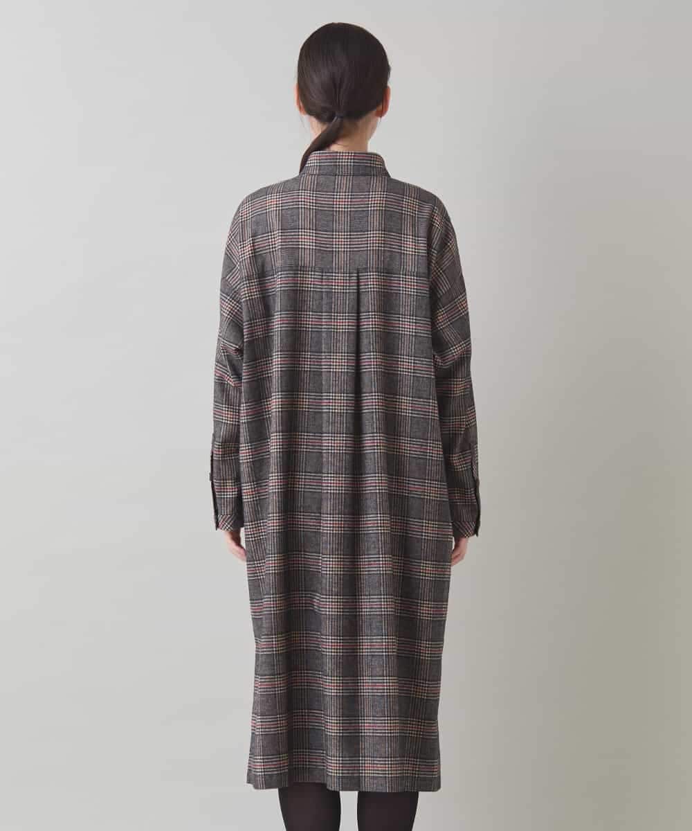 RHBVF02120 HIROKO KOSHINO(ヒロココシノ) チェックシャツワンピース/日本製 レッド系チェック
