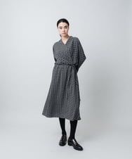 RHEAF06980 HIROKO KOSHINO(ヒロココシノ) バックジョーゼットカシュクールワンピース/日本製 ブラック