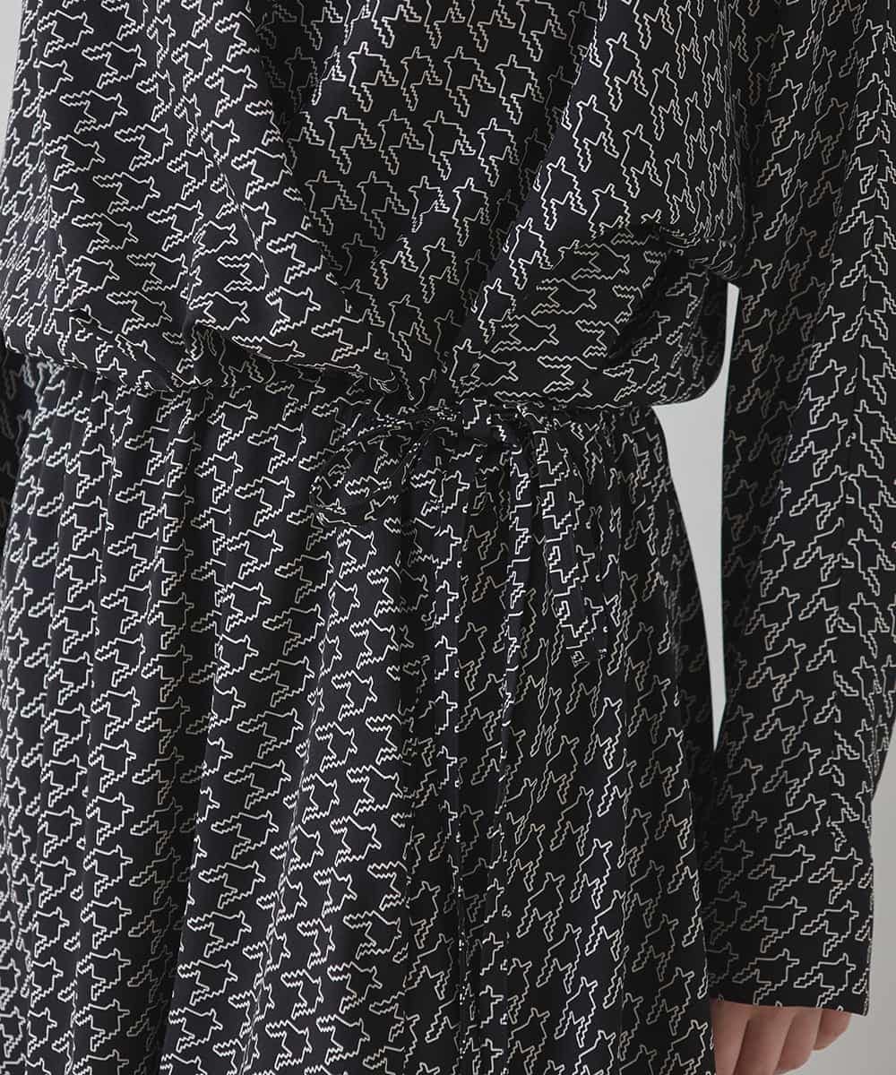 RHEAF06980 HIROKO KOSHINO(ヒロココシノ) バックジョーゼットカシュクールワンピース/日本製 ブラック