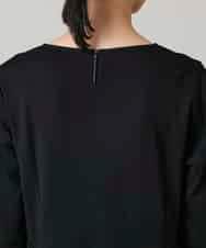 RHEAF18890 HIROKO KOSHINO(ヒロココシノ) サテンプリーツ切り替えデザインワンピース/洗える ブラック