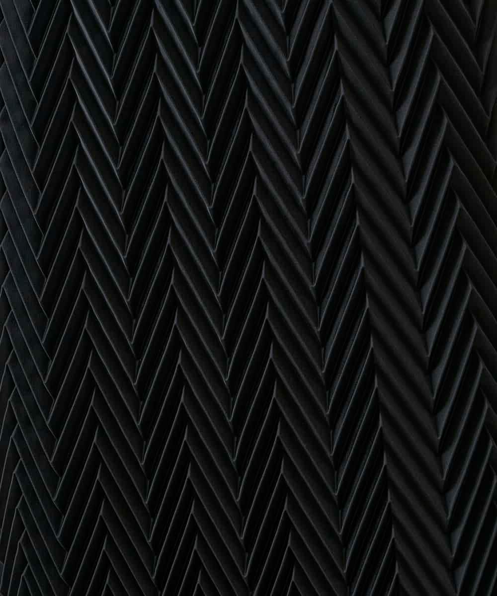 RHEAF18890 HIROKO KOSHINO(ヒロココシノ) サテンプリーツ切り替えデザインワンピース/洗える ブラック