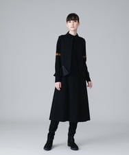 RHEAV01990 HIROKO KOSHINO(ヒロココシノ) 【日本製】折りデザインノースリーブワンピース ブラック