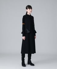 RHEAV01990 HIROKO KOSHINO(ヒロココシノ) 【日本製】折りデザインノースリーブワンピース ブラック