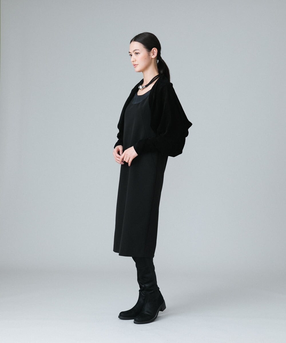 RHEAW12790 HIROKO KOSHINO(ヒロココシノ) 【日本製】Iラインスリーブレスワンピース ブラック