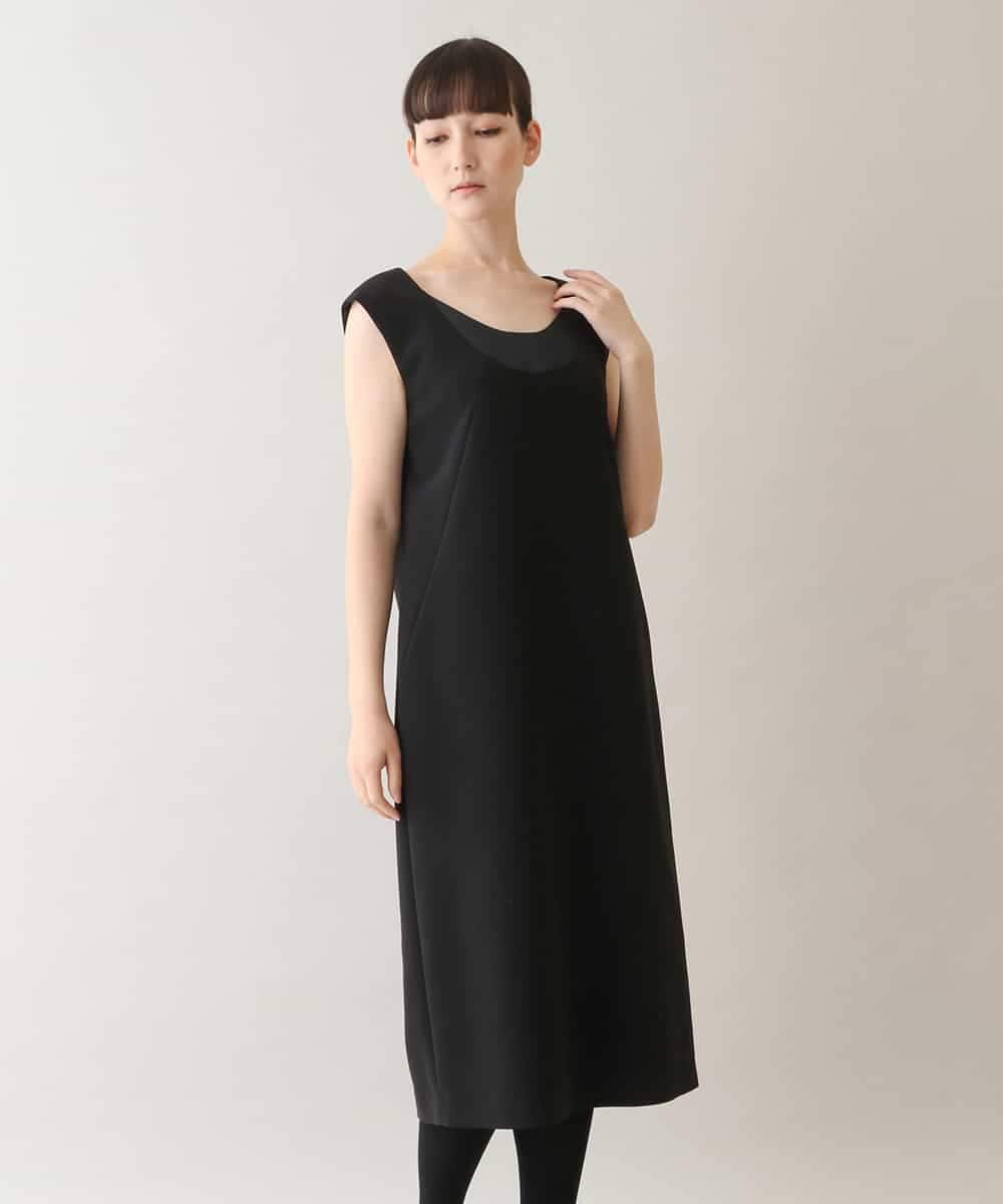 RHEAW12790 HIROKO KOSHINO(ヒロココシノ) 【日本製】Iラインスリーブレスワンピース ブラック