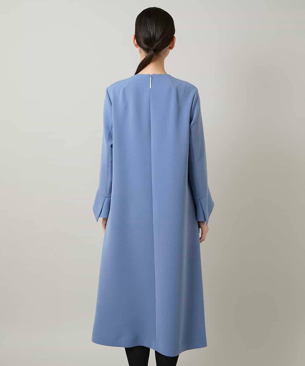 RHECD37980 HIROKO KOSHINO(ヒロココシノ) アシンメトリーカッティングドレス/日本製/洗える ブルー