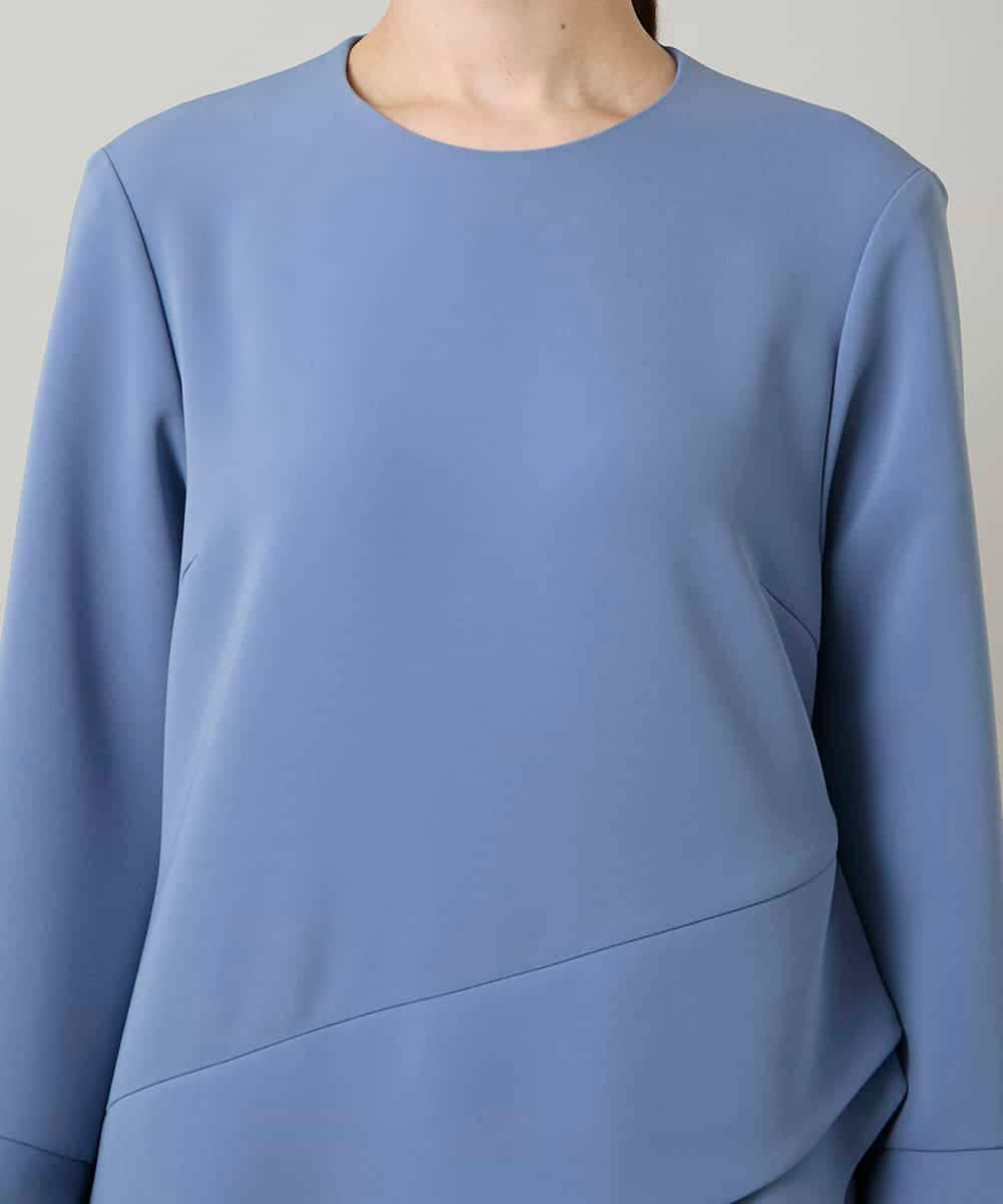 RHECD37980 HIROKO KOSHINO(ヒロココシノ) アシンメトリーカッティングドレス/日本製/洗える ブルー