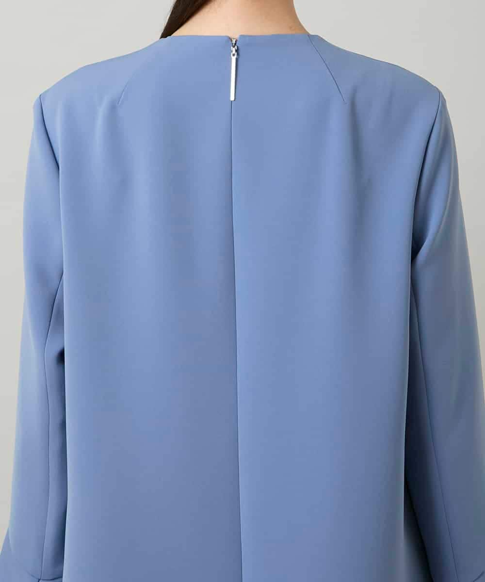 RHECD37980 HIROKO KOSHINO(ヒロココシノ) アシンメトリーカッティングドレス/日本製/洗える ブルー