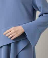 RHECD37980 HIROKO KOSHINO(ヒロココシノ) アシンメトリーカッティングドレス/日本製/洗える ブルー