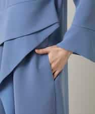 RHECD37980 HIROKO KOSHINO(ヒロココシノ) アシンメトリーカッティングドレス/日本製/洗える ブルー