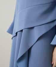 RHECD37980 HIROKO KOSHINO(ヒロココシノ) アシンメトリーカッティングドレス/日本製/洗える ブルー