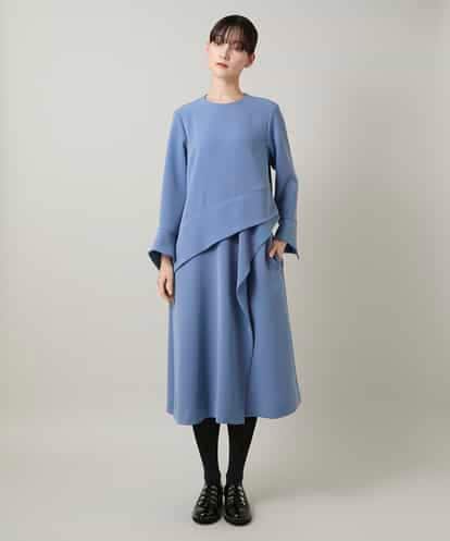 RHECD37980 HIROKO KOSHINO アシンメトリーカッティングドレス/日本製/洗える