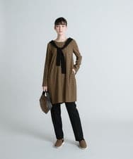 RHEES22720 HIROKO KOSHINO(ヒロココシノ) 【日本製】ドットパターンチュニック マスタード