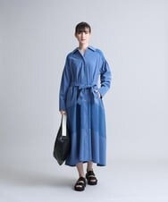 RHEFS42890 HIROKO KOSHINO(ヒロココシノ) 【日本製】ボーダーアクセントワンピース ブルー