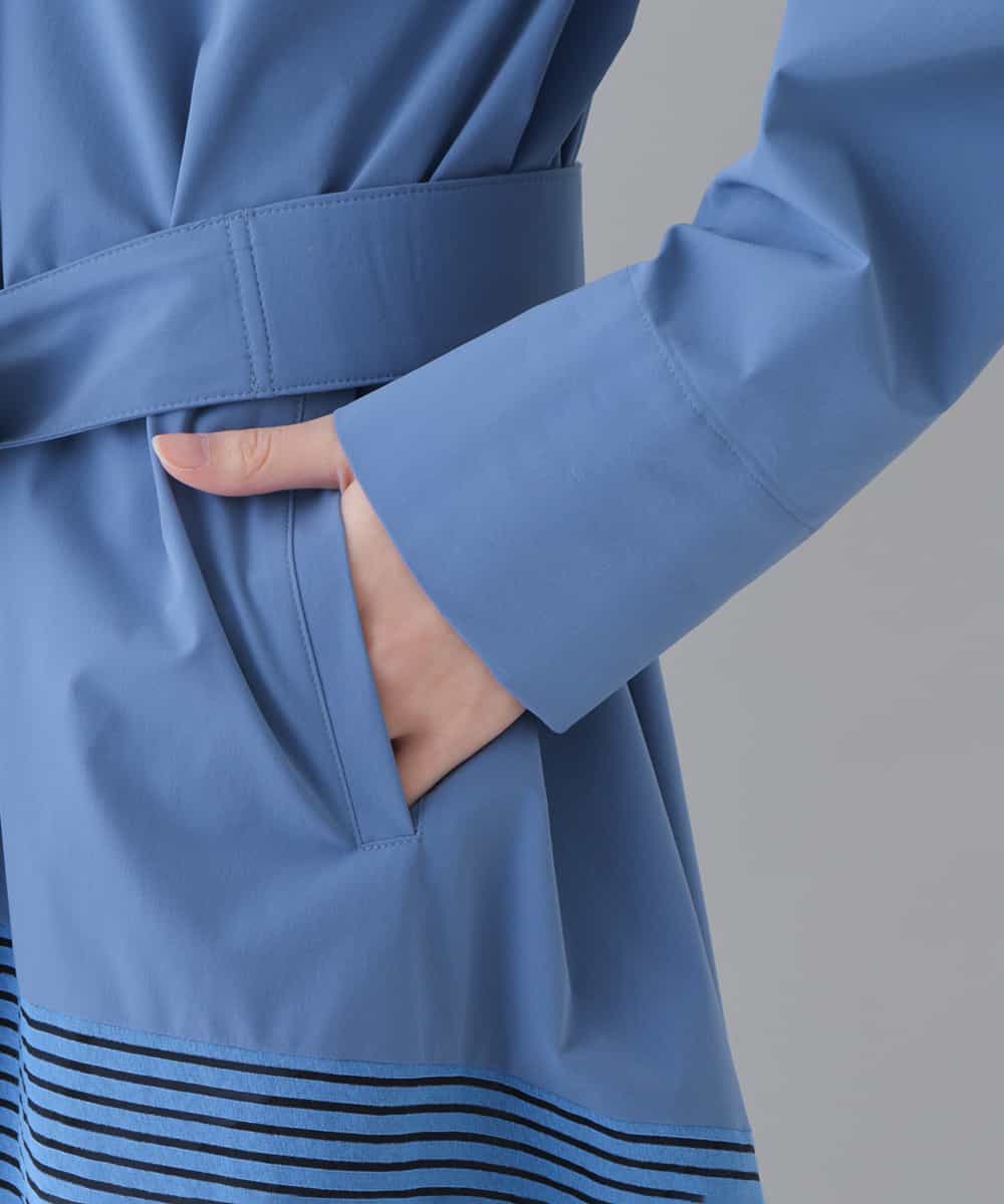 RHEFS42890 HIROKO KOSHINO(ヒロココシノ) 【日本製】ボーダーアクセントワンピース ブルー