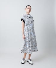 RHEGC27980 HIROKO KOSHINO(ヒロココシノ) プリーツタック切り替えデザインワンピース /日本製 ホワイト