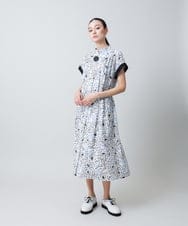 RHEGC27980 HIROKO KOSHINO(ヒロココシノ) プリーツタック切り替えデザインワンピース /日本製 ホワイト