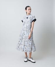 RHEGC27980 HIROKO KOSHINO(ヒロココシノ) プリーツタック切り替えデザインワンピース /日本製 ホワイト
