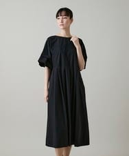 RHEGE20790 HIROKO KOSHINO(ヒロココシノ) タックアクセントプリーツワンピース/日本製/洗える グレージュ