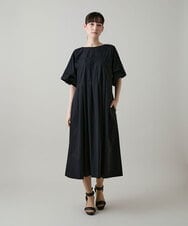 RHEGE20790 HIROKO KOSHINO(ヒロココシノ) タックアクセントプリーツワンピース/日本製/洗える ブラック