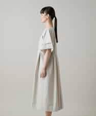 RHEGE20790 HIROKO KOSHINO(ヒロココシノ) タックアクセントプリーツワンピース/日本製/洗える グレージュ