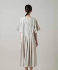 RHEGE20790 HIROKO KOSHINO(ヒロココシノ) タックアクセントプリーツワンピース/日本製/洗える グレージュ