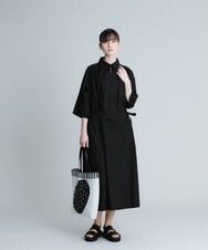 RHEGT25790 HIROKO KOSHINO(ヒロココシノ) 【洗える/日本製】ドロストリボンコットンワンピース パープル