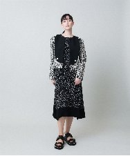 RHEHB04980 HIROKO KOSHINO(ヒロココシノ) 小付きレオパード柄ワンピース /日本製 ブラック