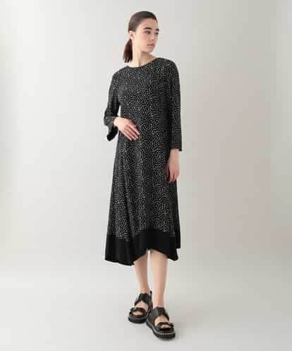 RHEHB04980 HIROKO KOSHINO 小付きレオパード柄ワンピース /日本製