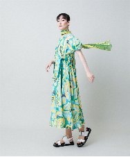 RHEHB05980 HIROKO KOSHINO(ヒロココシノ) アーティスティックプリントワンピース /日本製 イエロー