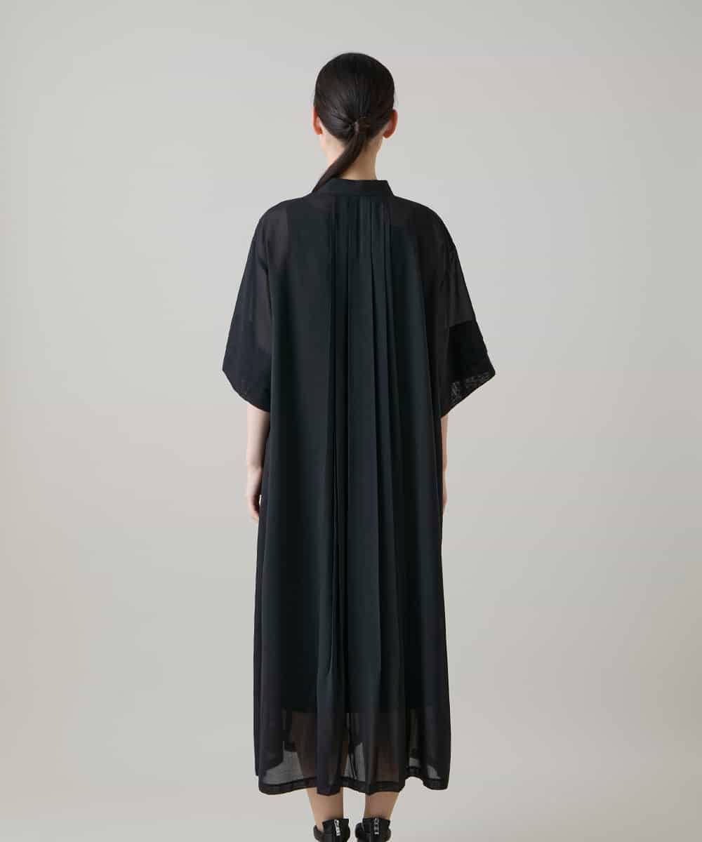 RHEHE01890 HIROKO KOSHINO(ヒロココシノ) 立体プリーツシアーワンピース /洗える ブラック