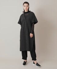 RHEHE08790 HIROKO KOSHINO(ヒロココシノ) ピンタックボーダージャカードジレ /日本製/洗える ブラック
