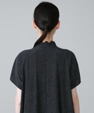 RHEHW33890 HIROKO KOSHINO(ヒロココシノ) ドットモノトーンプリントワンピース /洗える ブラック