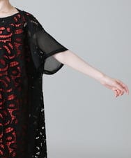 RHEHX45720 HIROKO KOSHINO(ヒロココシノ) エンブロイダリーレースワンピース/日本製/洗える ピンク