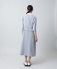 RHEIB11890 HIROKO KOSHINO(ヒロココシノ) 切り替えデザインストライプワンピース /日本製 ブルー