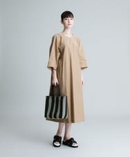 RHEIU70630 HIROKO KOSHINO(ヒロココシノ) 【日本製】ボリュームシルエットデザインワンピース ベージュ