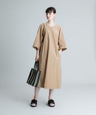 RHEIU70630 HIROKO KOSHINO(ヒロココシノ) 【日本製】ボリュームシルエットデザインワンピース ベージュ