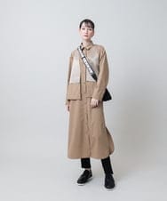 RHEJE22890 HIROKO KOSHINO(ヒロココシノ) サテンベスト付きタイプライターワンピース /日本製/洗える ベージュ